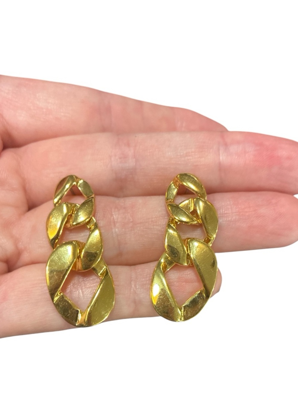 Monet Gold Link Drop Earrings
